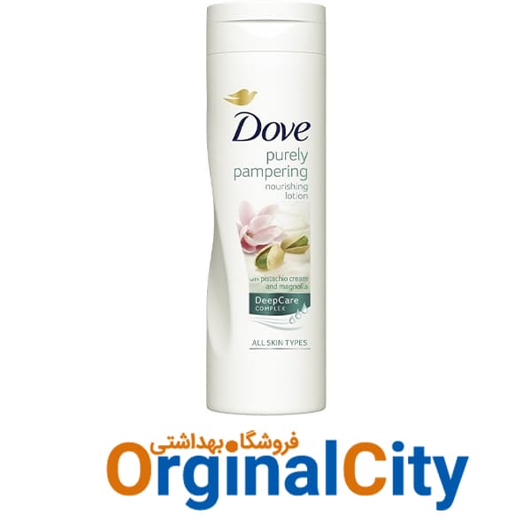 لوسیون بدن داو حاوی پسته و گل مگنولیا Purely Pampering حجم 250 میل
