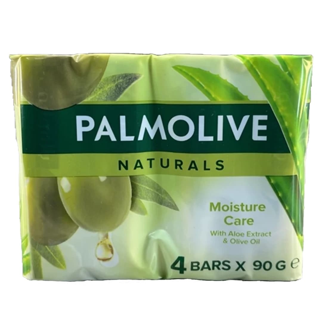 صابون حمام پالمولیو PALMOLIV با عصاره آلوئه ورا و روغن زیتون بسته 4 تایی 90 گرمی - پاکینو