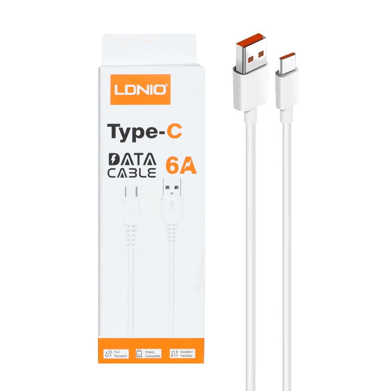 کابل شارژ فست LDNIO Type-C 6A – سفید – BSA (غیر اصل)