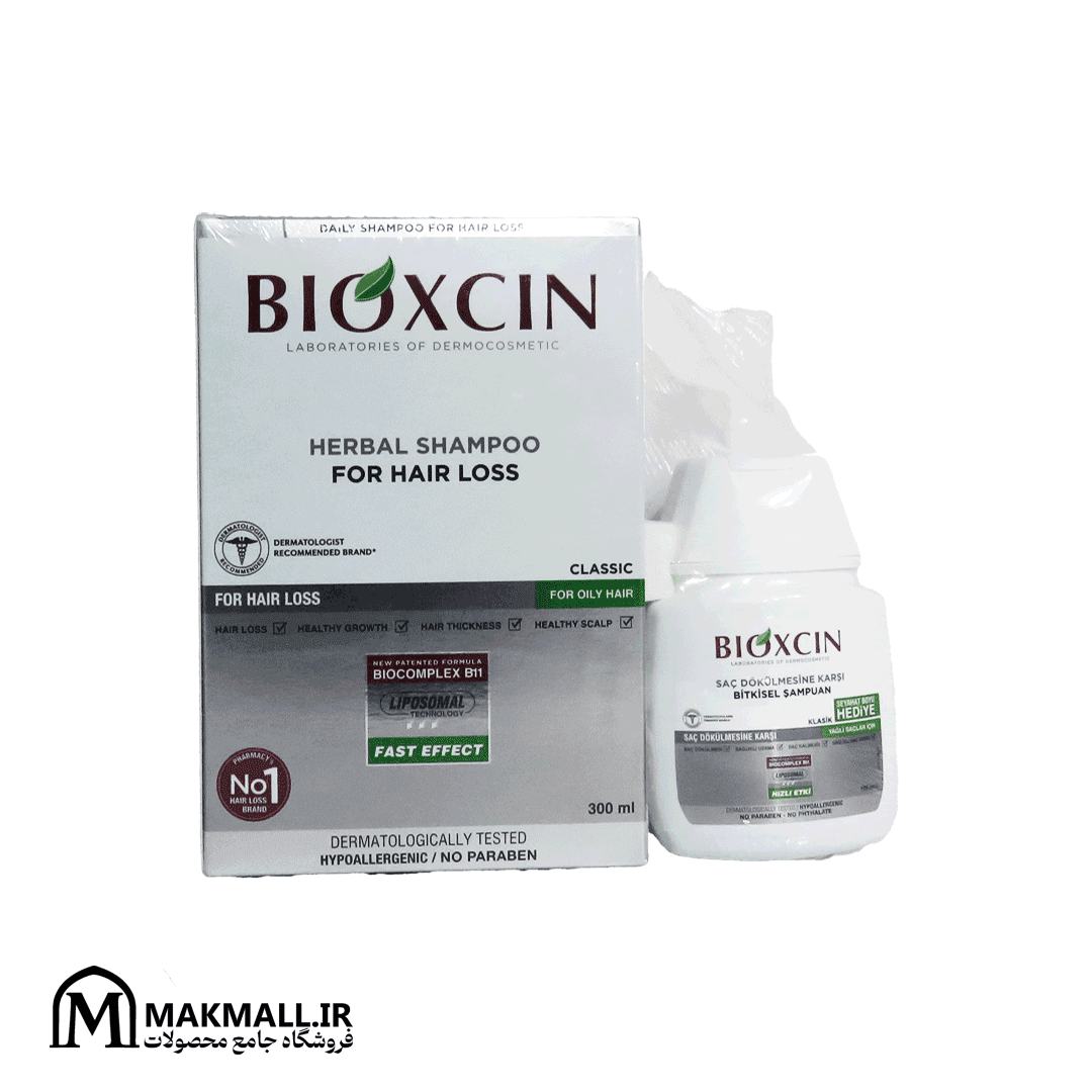 شامپو ضد ریزش بیوکسین برای موهای چرب | Bioxcin Herbal Anti-Hair Loss Shampoo for Oily Hair – Classic Pack — تصویر ۲