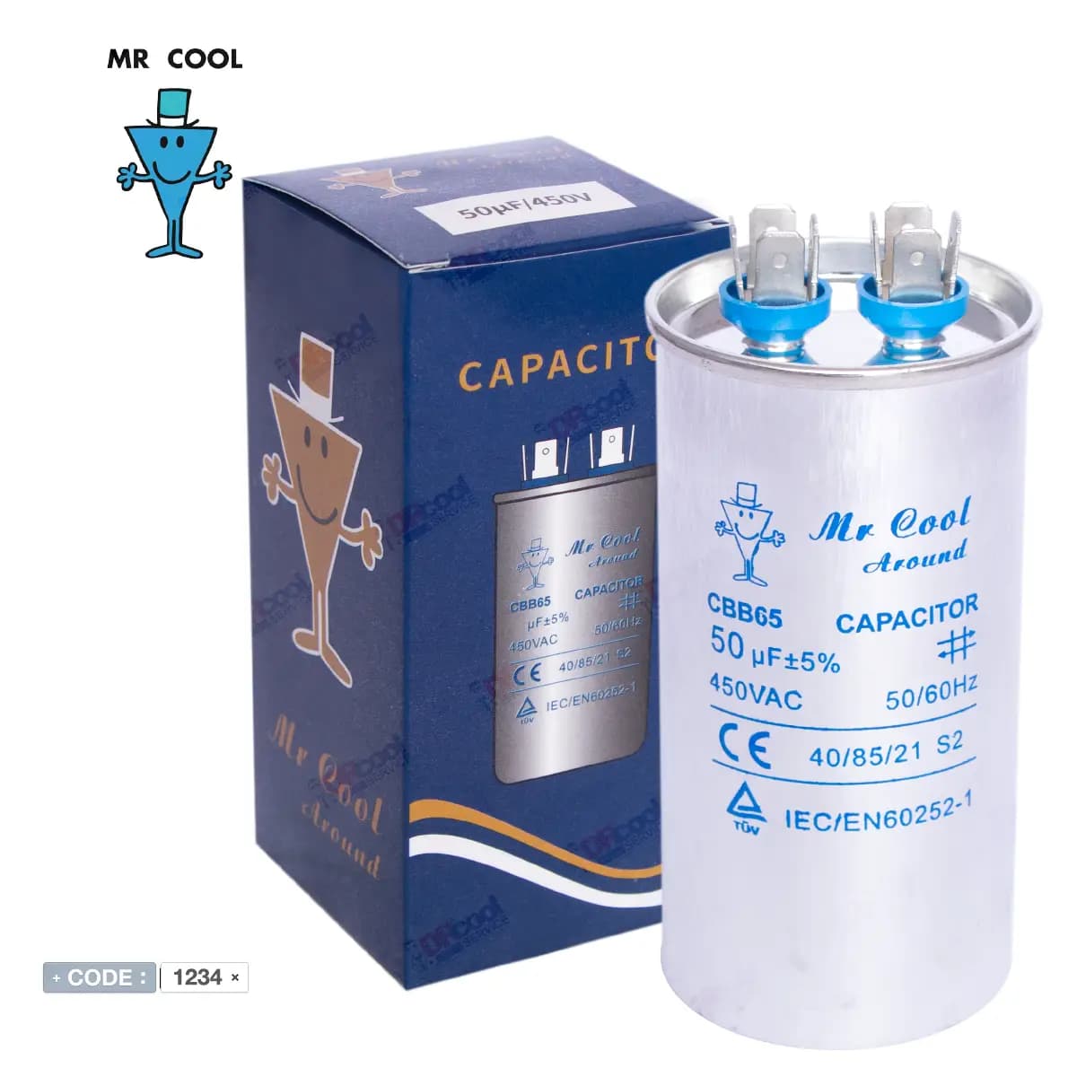 خازن 50 میکروفاراد کولر گازی برند مستر کول MR.COOL