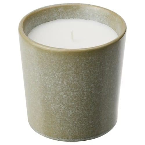 شمع معطر سرامیکی ایکیا HEDERSAM سبز/ رایحه چمن تازه