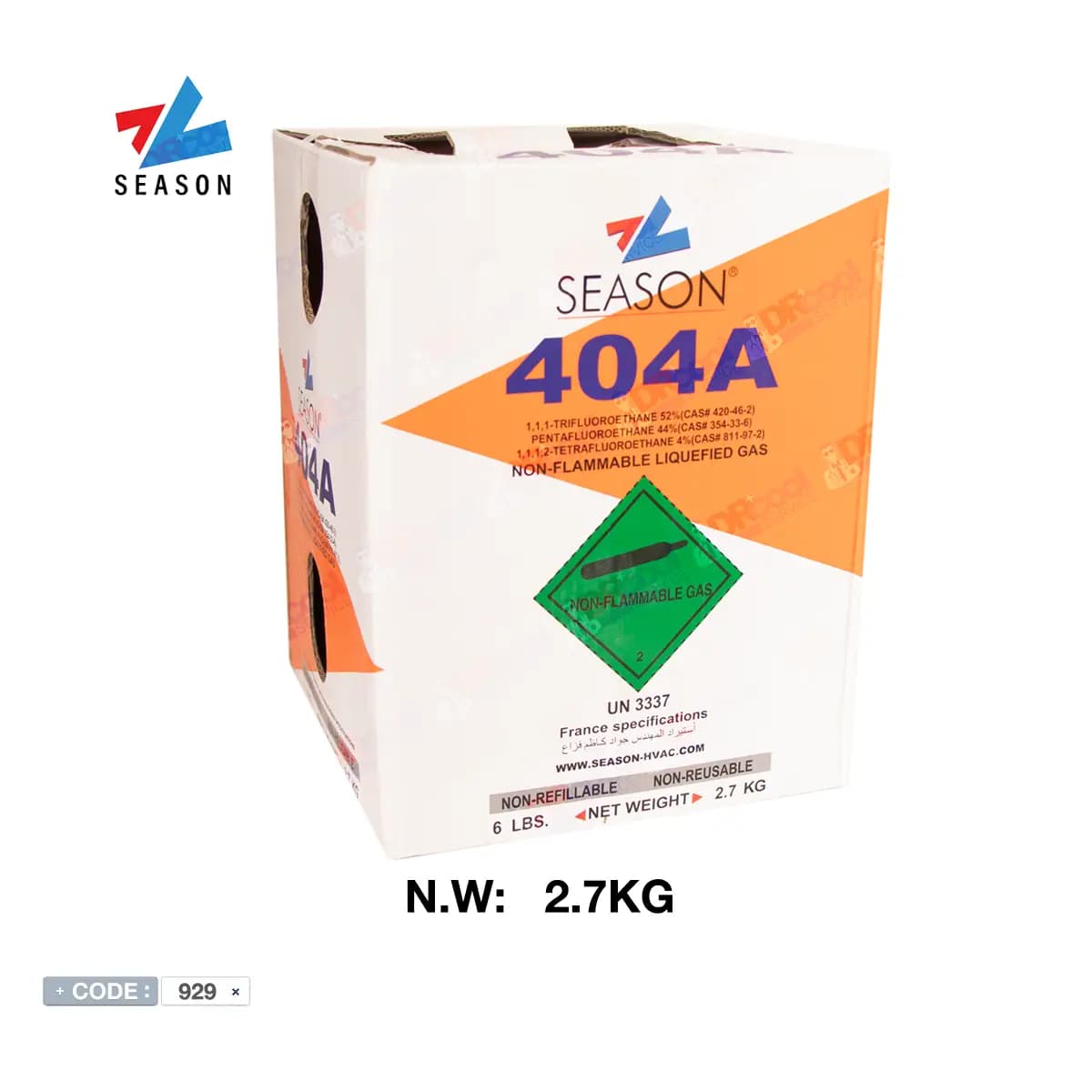 گاز مبرد R404A کپسول 2.7 کیلو گرم برند SEASON — تصویر ۱۱