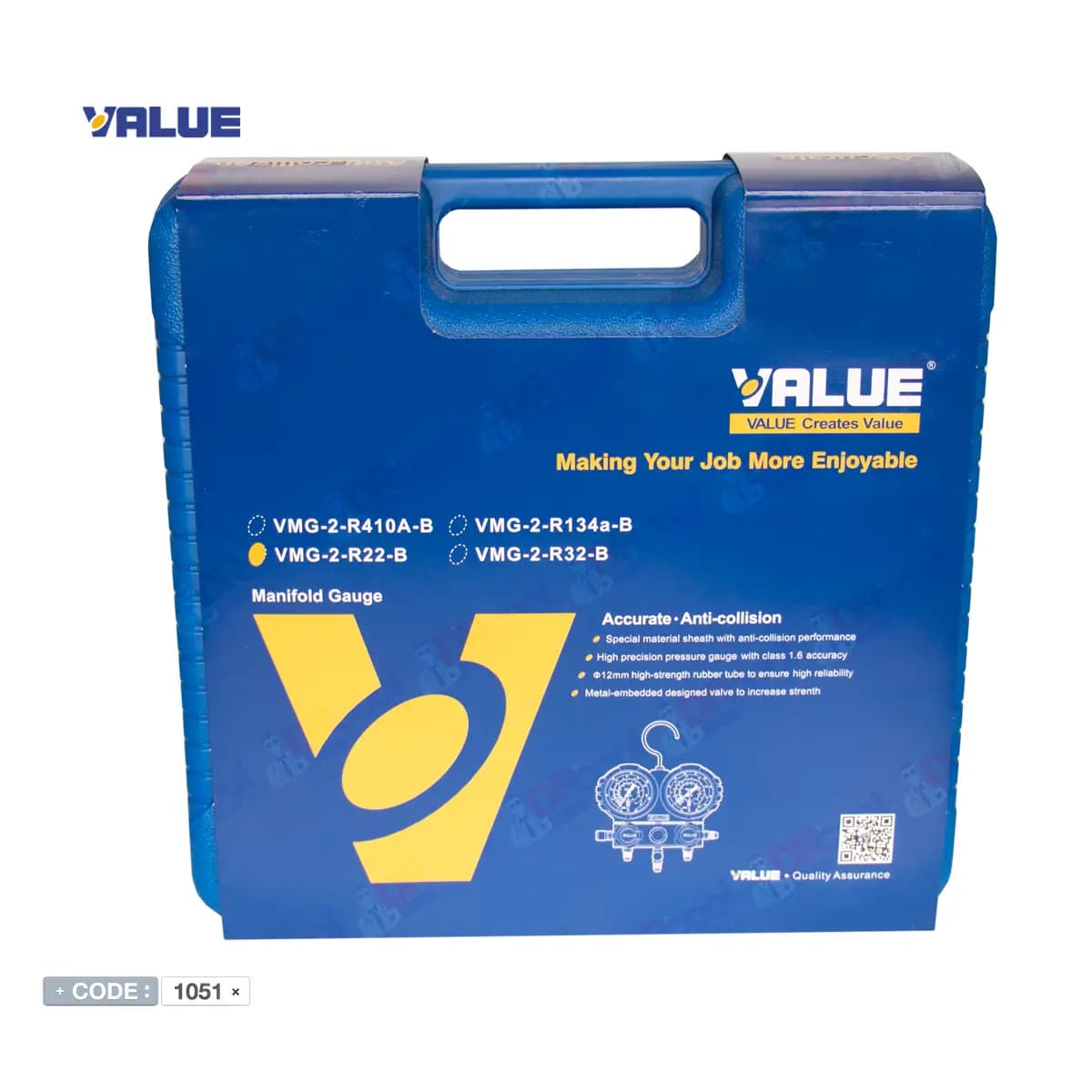 گیج منیفولد کولر گازی دوقلو والوو مدل VMG-2-R22-B گاز R22 — تصویر ۳