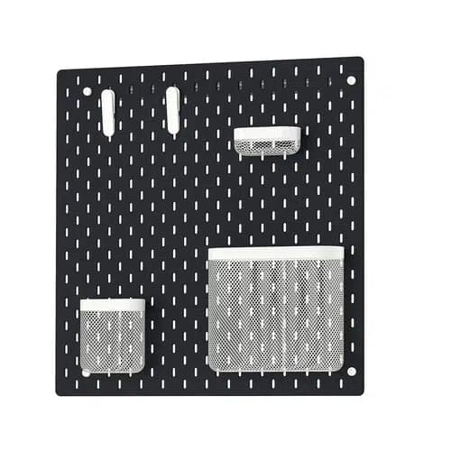 برد دیواری مشکی با 2 مدل نظم دهنده ایکیا SKADIS سایز 56×56