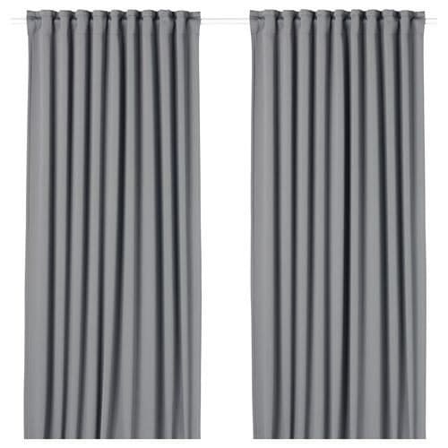 1 جفت پرده ضخیم ایکیا MAJGULL خاکستری 145×300 سانتی‌متر