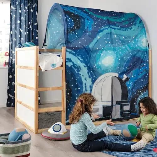 پرده پشت کراوات کهکشانی ایکیا AFTONSPARV آبی/سفید، 120×300 سانتی‌متر — تصویر ۹