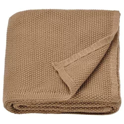 شال مبل ایکیا HUMLEMOTT بژ-زرد سایز 130×170