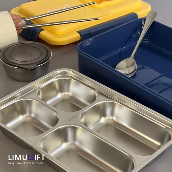 ظرف غذا استیل چند قسمتی کاسه دار Food کد 0438 — تصویر ۱۱