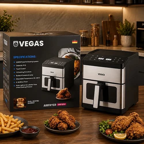 سرخ کن بدون روغن وگاس مدل VAF-1252 ظرفیت 8 لیتری