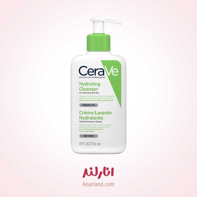 ژل شستشوی صورت سراوی Cerave اصل مدل Hydrating Cleanser حجم 236 میلی لیتر