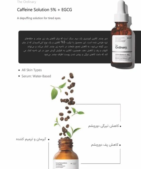 سرم کافئین دور چشم اوردینری اصل 30 میلی لیتر — تصویر ۸