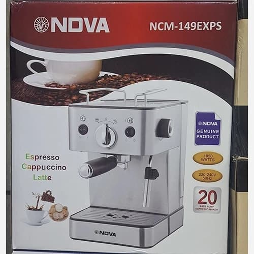 اسپرسوساز ندوا مدل NCM-149 ظرفیت فشار ۲۰ بار با بدنه استیل — تصویر ۳