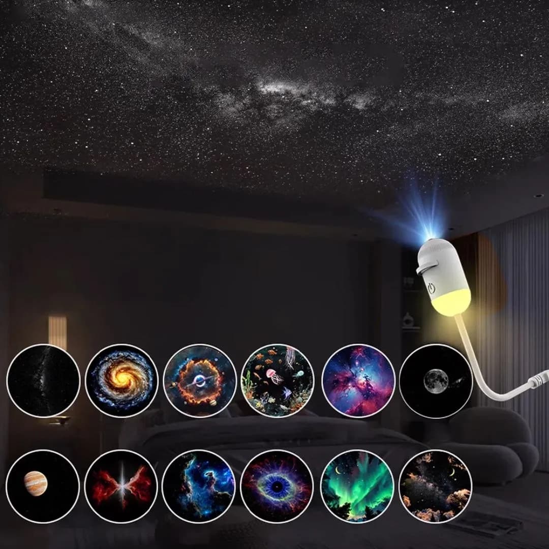 چراغ خواب و پروژکتور کهکشانی Starry Sky Projection Nightlight — تصویر ۱۱