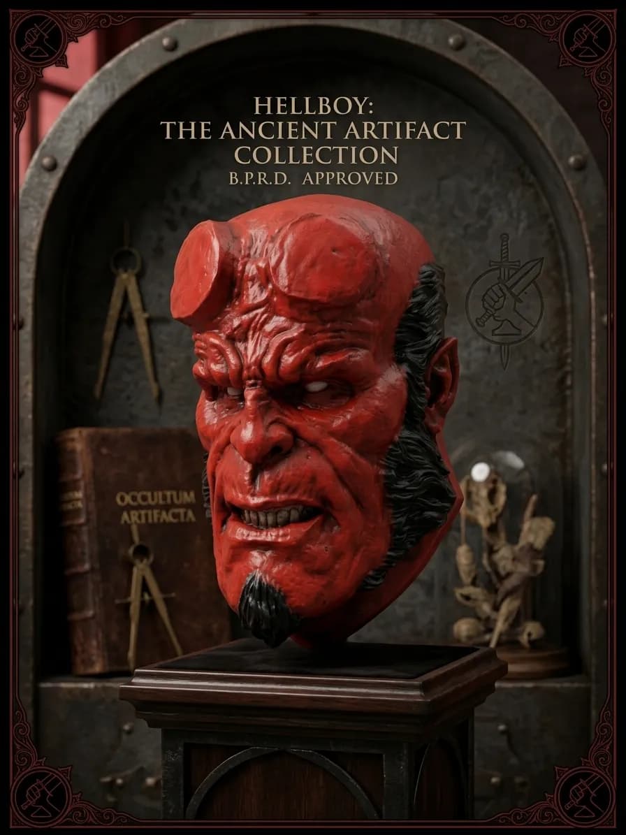 دیوارکوب مجسمه پسر جهنمی – نسخه بدون شاخ Hellboy
