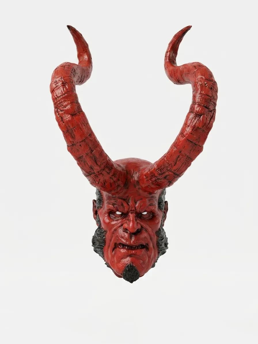 دیوارکوب مجسمه پسر جهنمی – نسخه شاخ دار Hellboy — تصویر ۵