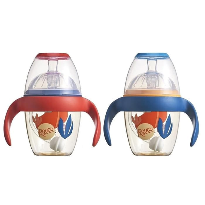 شیشه شیر طلقی دسته دار 180میل با نی 360 درجه رووکو Rovco — تصویر ۵