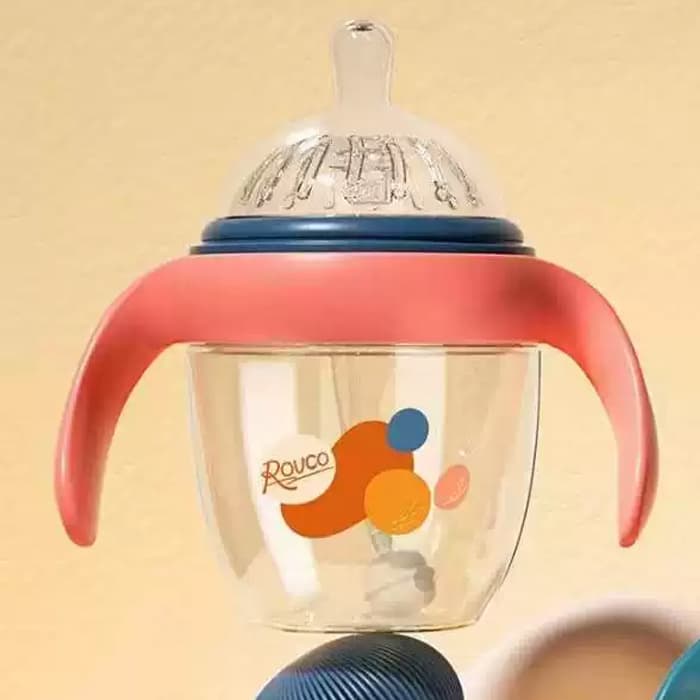 شیشه شیر طلقی دسته دار 180میل با نی 360 درجه رووکو Rovco — تصویر ۶