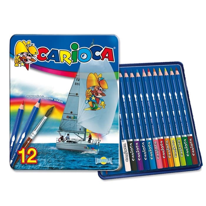 مداد رنگی 12 رنگ جعبه فلزی کاریوکا Carioca