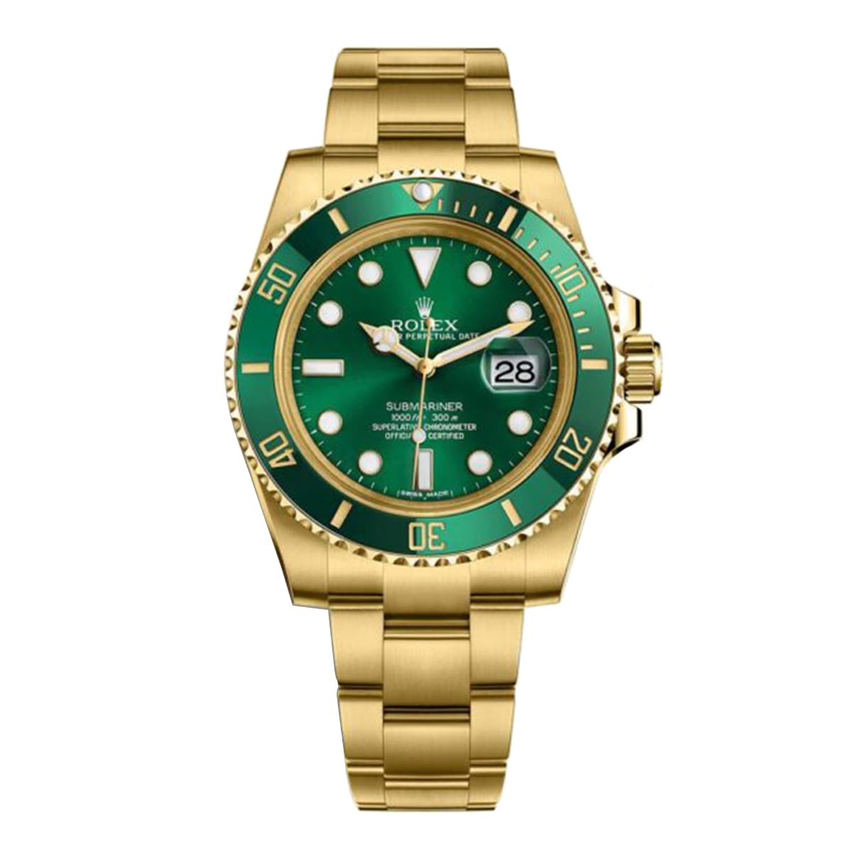 ساعت مچی رولکس ست ساب مارینر اتومات طلایی صفحه سبز ROLEX SUBMARINER GOLD 14523