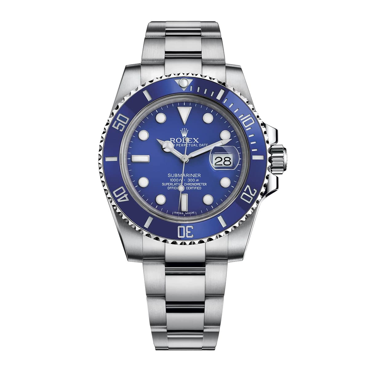 ساعت مچی رولکس ست ساب مارینر اتومات نقره ای صفحه آبی ROLEX SUBMARINER SILVER 14532