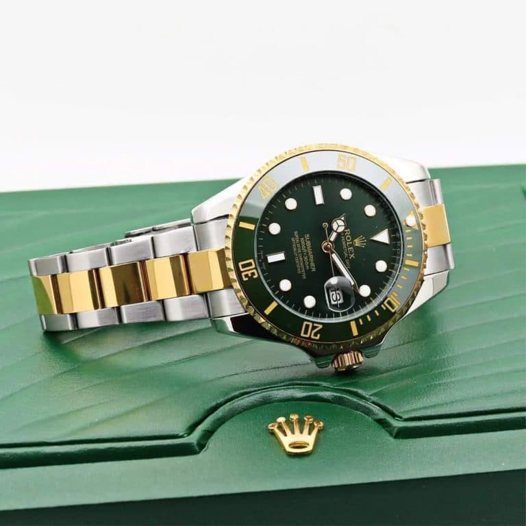 ساعت مچی رولکس ست ساب مارینر اتومات صفحه سبز ROLEX SUBMARINER Gold 14956 — تصویر ۶