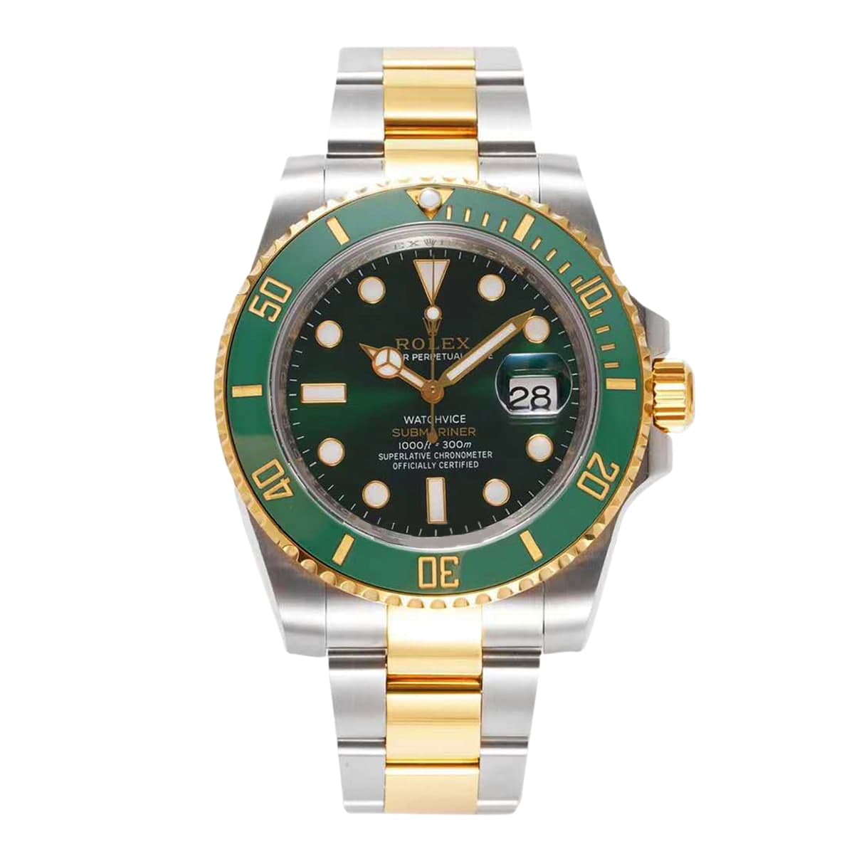 ساعت مچی رولکس ست ساب مارینر اتومات صفحه سبز ROLEX SUBMARINER Gold 14956
