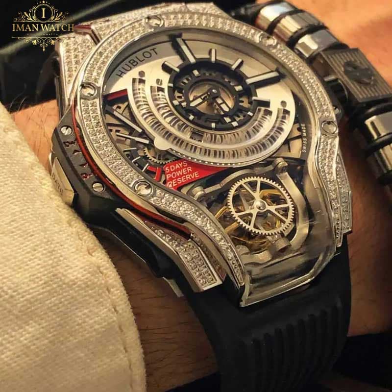 ساعت مچی هابلوت جمجمه نگین دار Hublot Tourbillon Diamonds 1430W — تصویر ۶