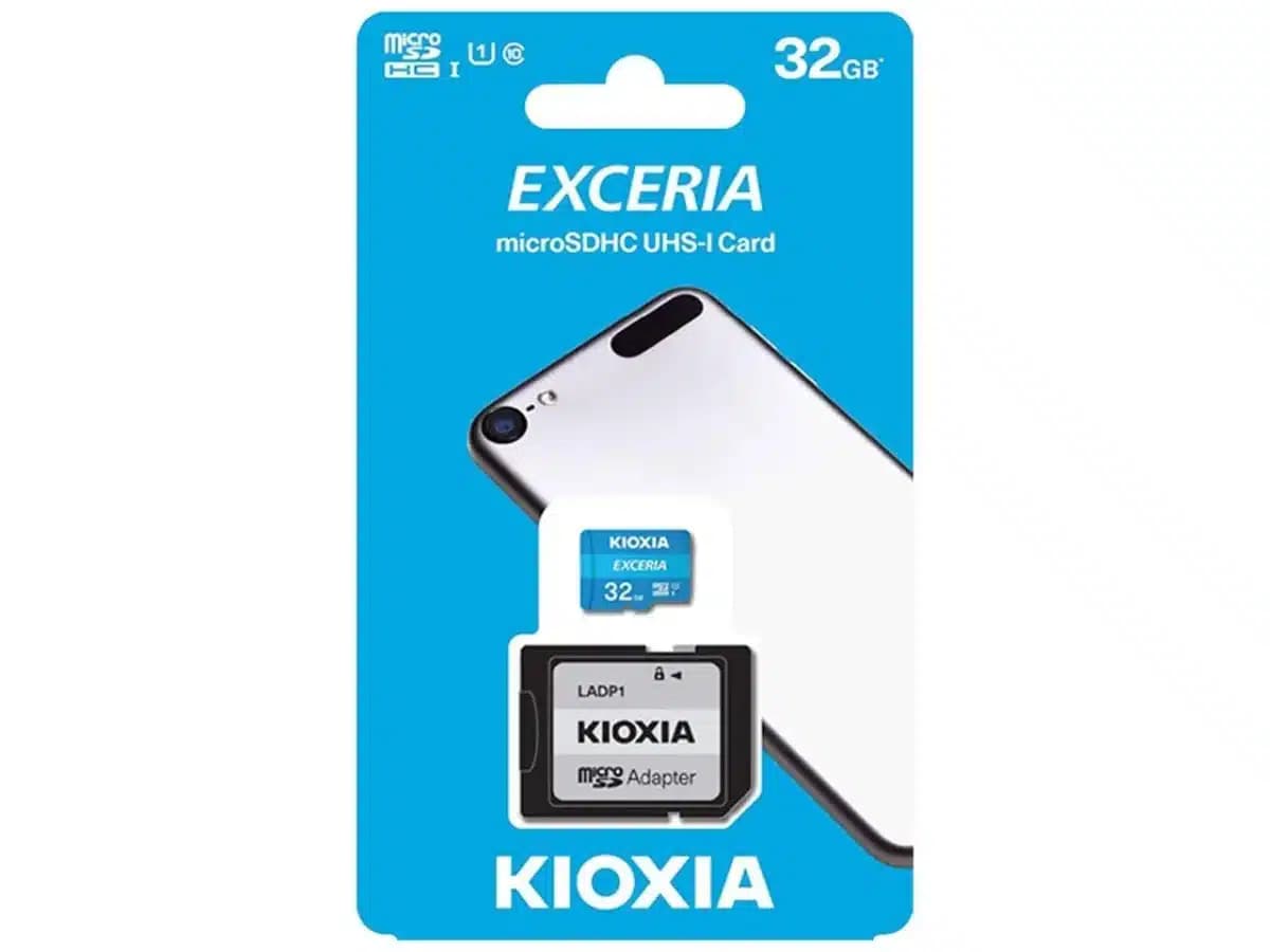 کارت حافظه MICRO SDHC 32G مدل EXCERIA برند KIOXIA کیوکسیا سرعت 100M دارای خشاب SD