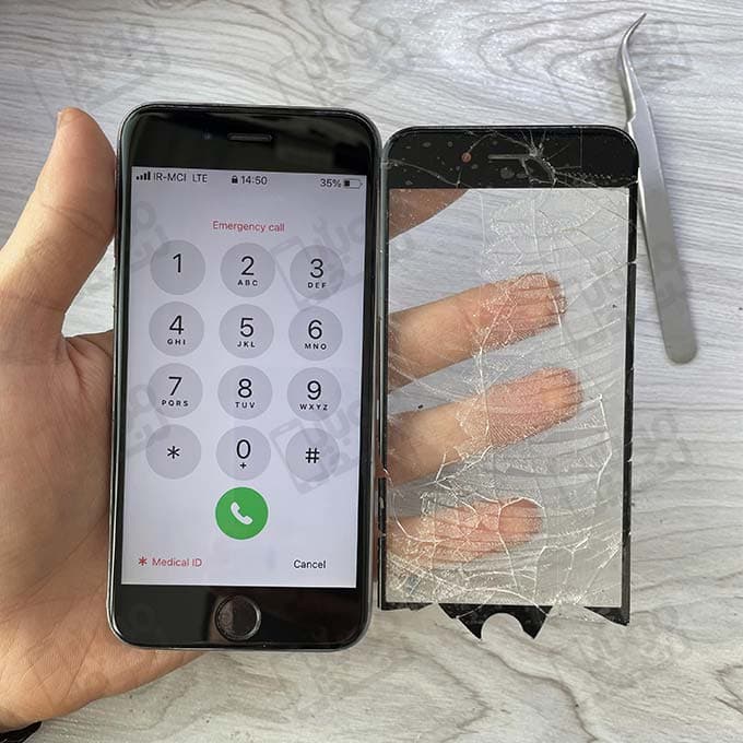 تعویض گلس ال سی دی آیفون 6اس glass apple iphone 6s