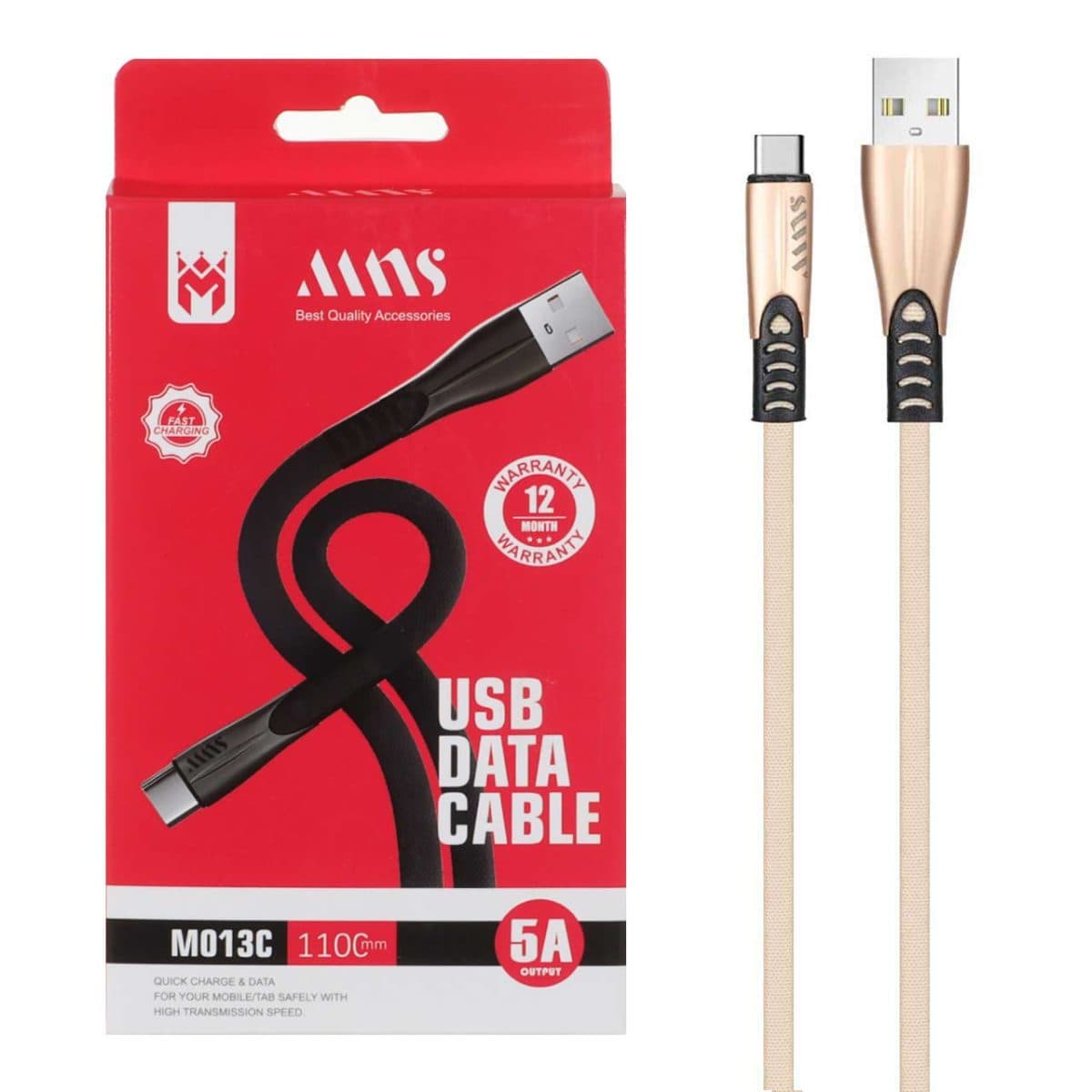 کابل شارژ فست 1.1 متری MNS Type-C مدل M013C — تصویر ۳