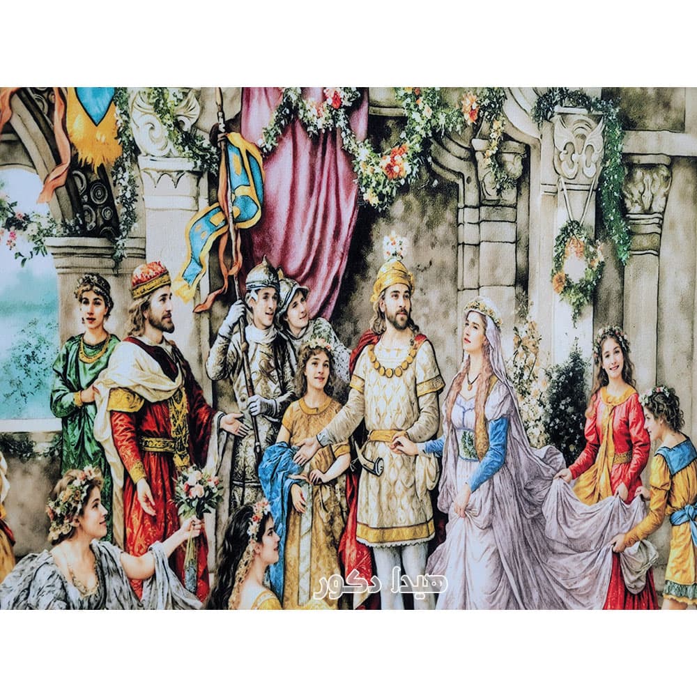 تابلو فرش ماشینی تاجگذاری حضرت سلیمان با طراحی جدید کد 3991 — تصویر ۱۲
