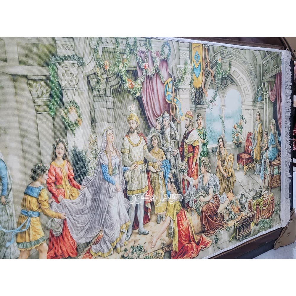 تابلو فرش ماشینی تاجگذاری حضرت سلیمان با طراحی جدید کد 3991 — تصویر ۸