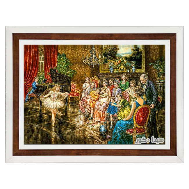 تابلو فرش ماشینی پیانو زن و رقص باله – 4013