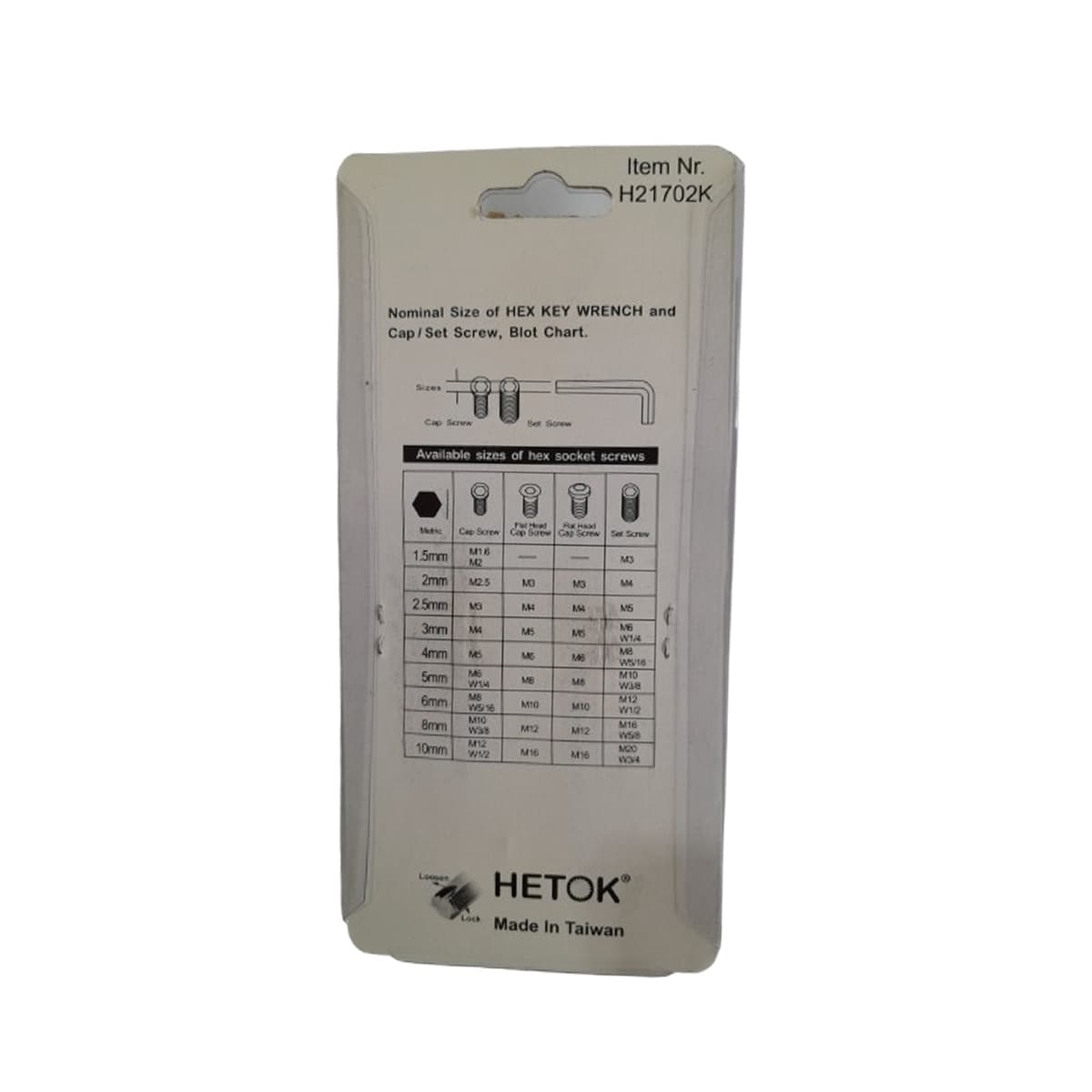 آچار آلن چاقویی (مشتی) HETOK سری 7 عددی AKT کد H21702K — تصویر ۵