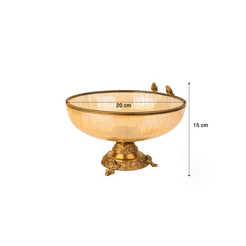 میوه خوری برنجی گلدکیش lovely bird کد GK806055 — تصویر ۳