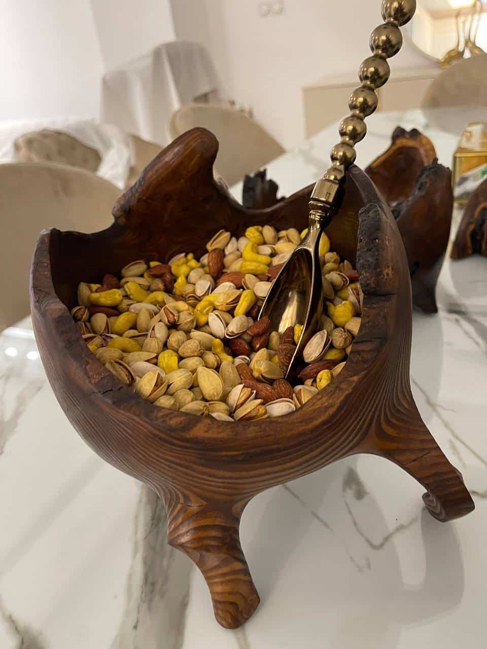 سرویس پذیرایی چوبی روستیک دست ساز 4 تیکه کد J1498 — تصویر ۸
