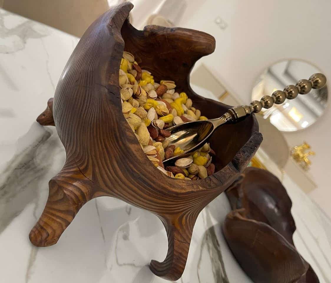 سرویس پذیرایی چوبی روستیک دست ساز 4 تیکه کد J1498 — تصویر ۹