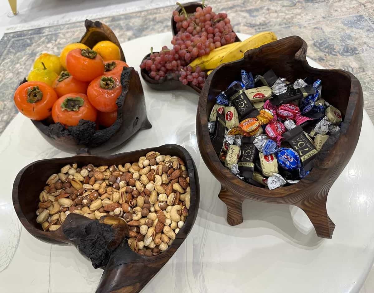 سرویس پذیرایی چوبی روستیک دست ساز 4 تیکه کد J1498 — تصویر ۳