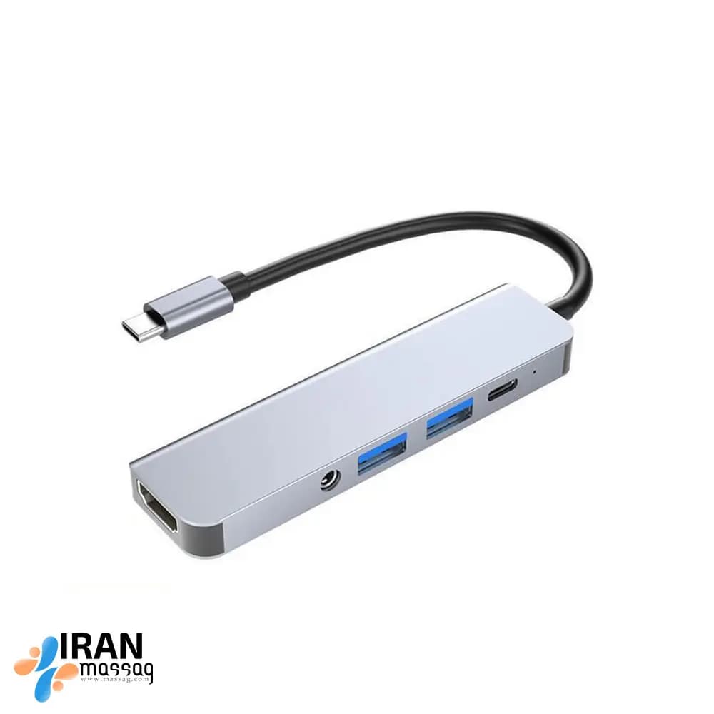 هاب 5 پورت/USB-C و TYPE-C مدل BYL-2009 | با کیفیت 4K — تصویر ۱۲