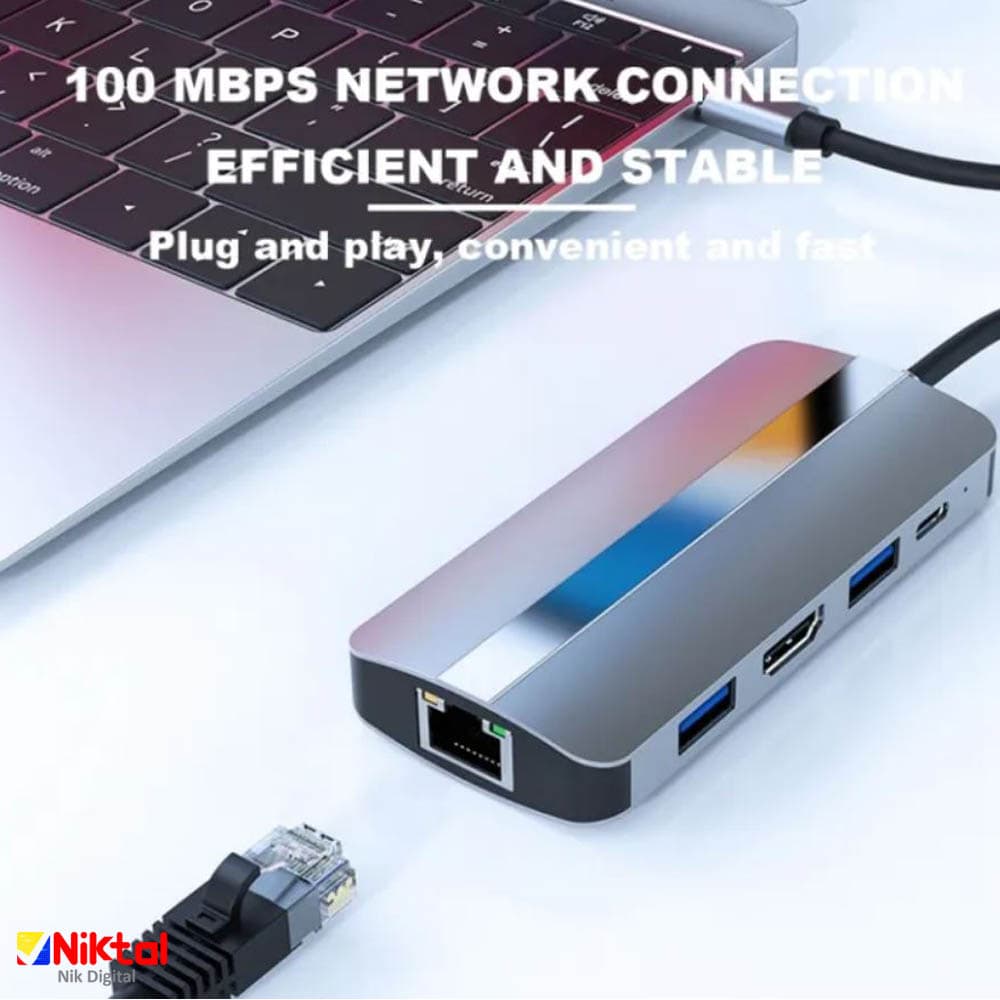 هاب 8 پورت Usb-c مدل BYL-2205 — تصویر ۸