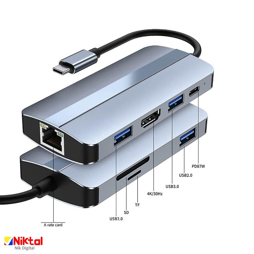 هاب 8 پورت Usb-c مدل BYL-2205 — تصویر ۷