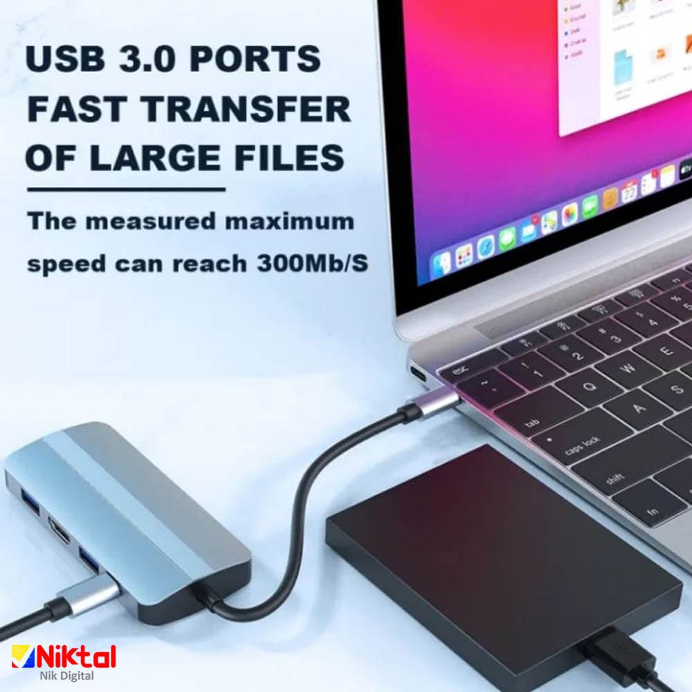 هاب 8 پورت Usb-c مدل BYL-2205 — تصویر ۹