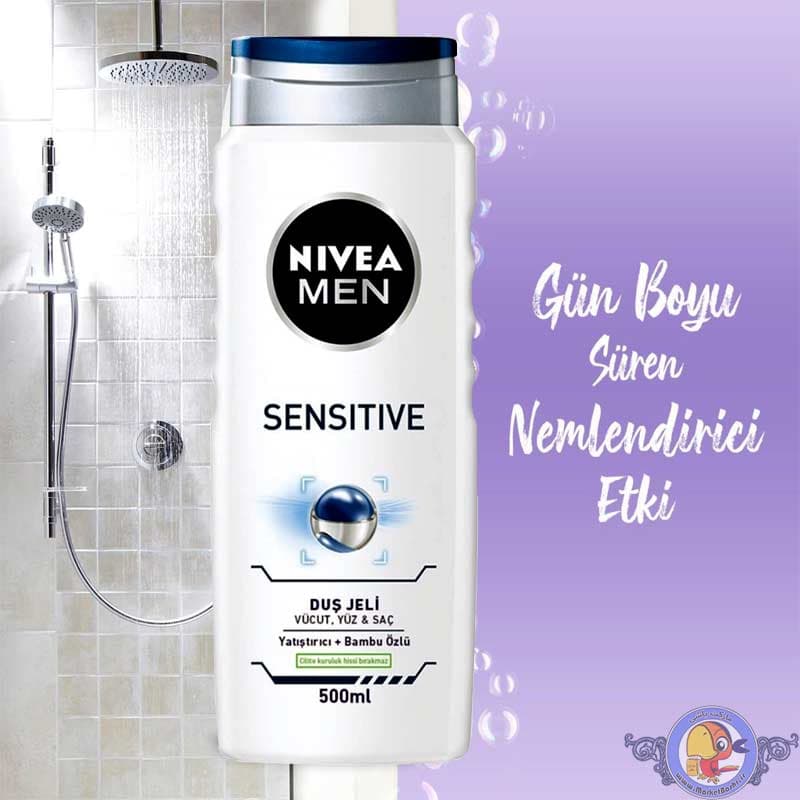 شامپو بدن مردانه Nivea مدل Sensitive حجم 500 میل — تصویر ۳