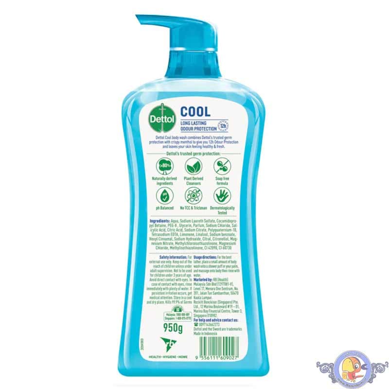 شامپو بدن پمپی آنتی باکتریال دتول مدل Cool icy mint — تصویر ۹