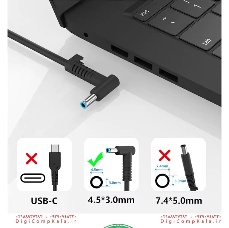 شارژر لپ تاپ اورجینال اچ پی 19.5 ولت 11.8 آمپر 230 وات سر آبی HP 230W 19.5V 11.8A Blue Pin Adapter — تصویر ۳