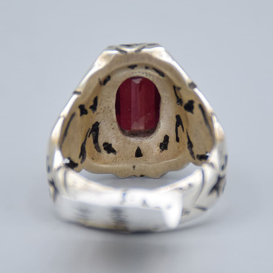 انگشتر یاقوت قرمز مردانه «کد 4051» — تصویر ۱۲