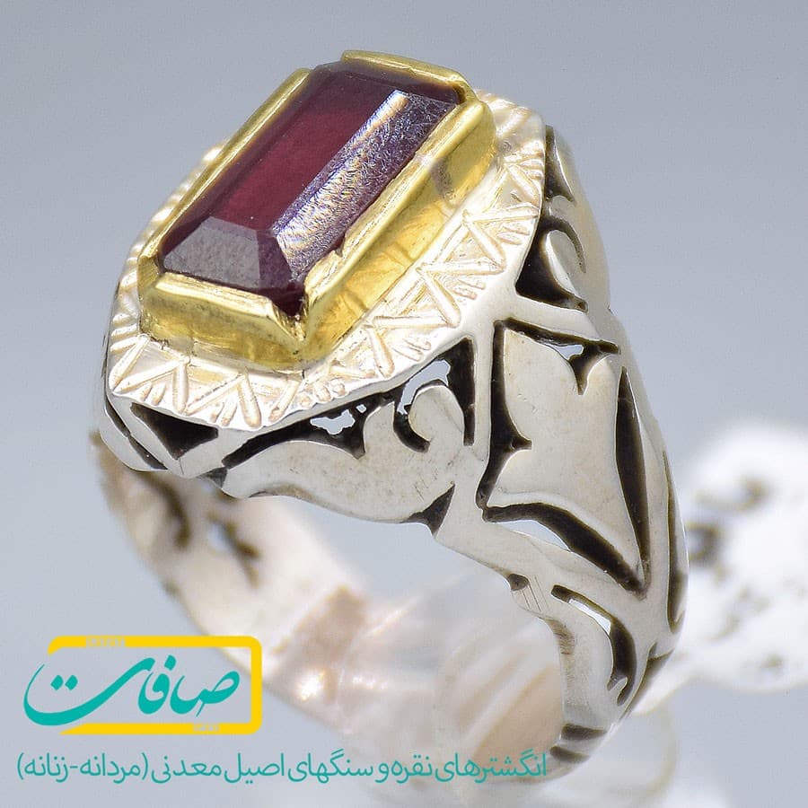 انگشتر یاقوت قرمز مردانه «کد 4051» — تصویر ۷