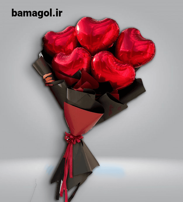 دسته گل طرح قلب ولنتاین بادکنک کد 0072