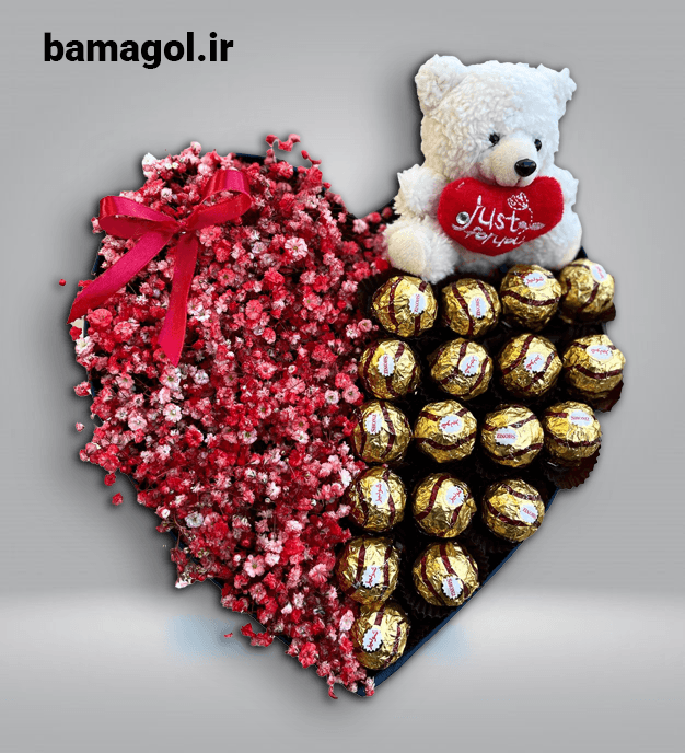 باکس ولنتاین طرح قلب ژیپسوفیلیا شکلات کد1076